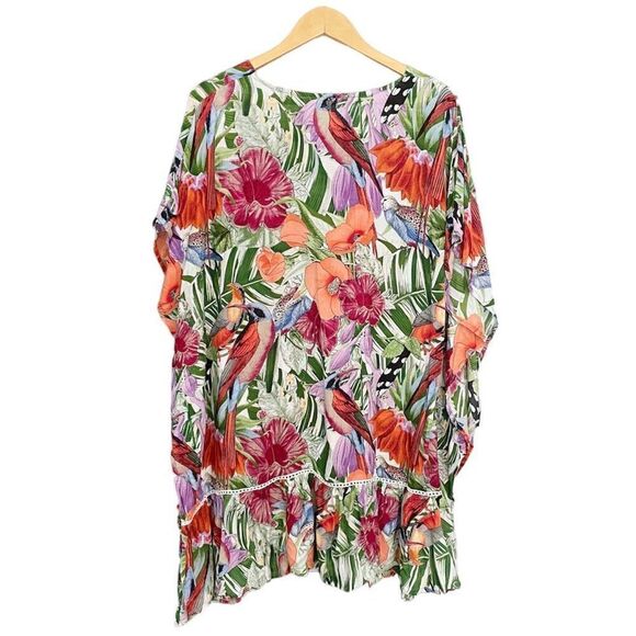 Z&L Tropical Poncho Beach Coverup One Size - Picture 3 of 8